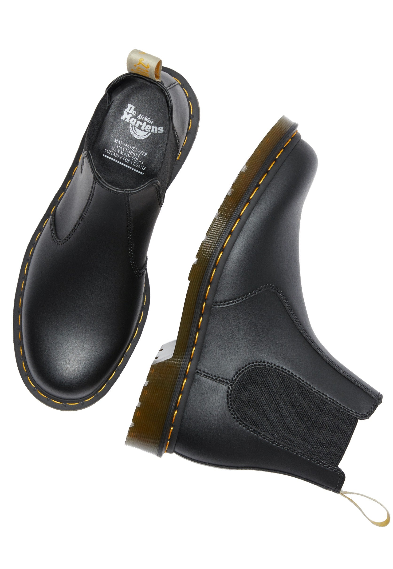 Dr. Martens Vegan 2976 Chelsea Boots Black Felix Rub Off Chaussure