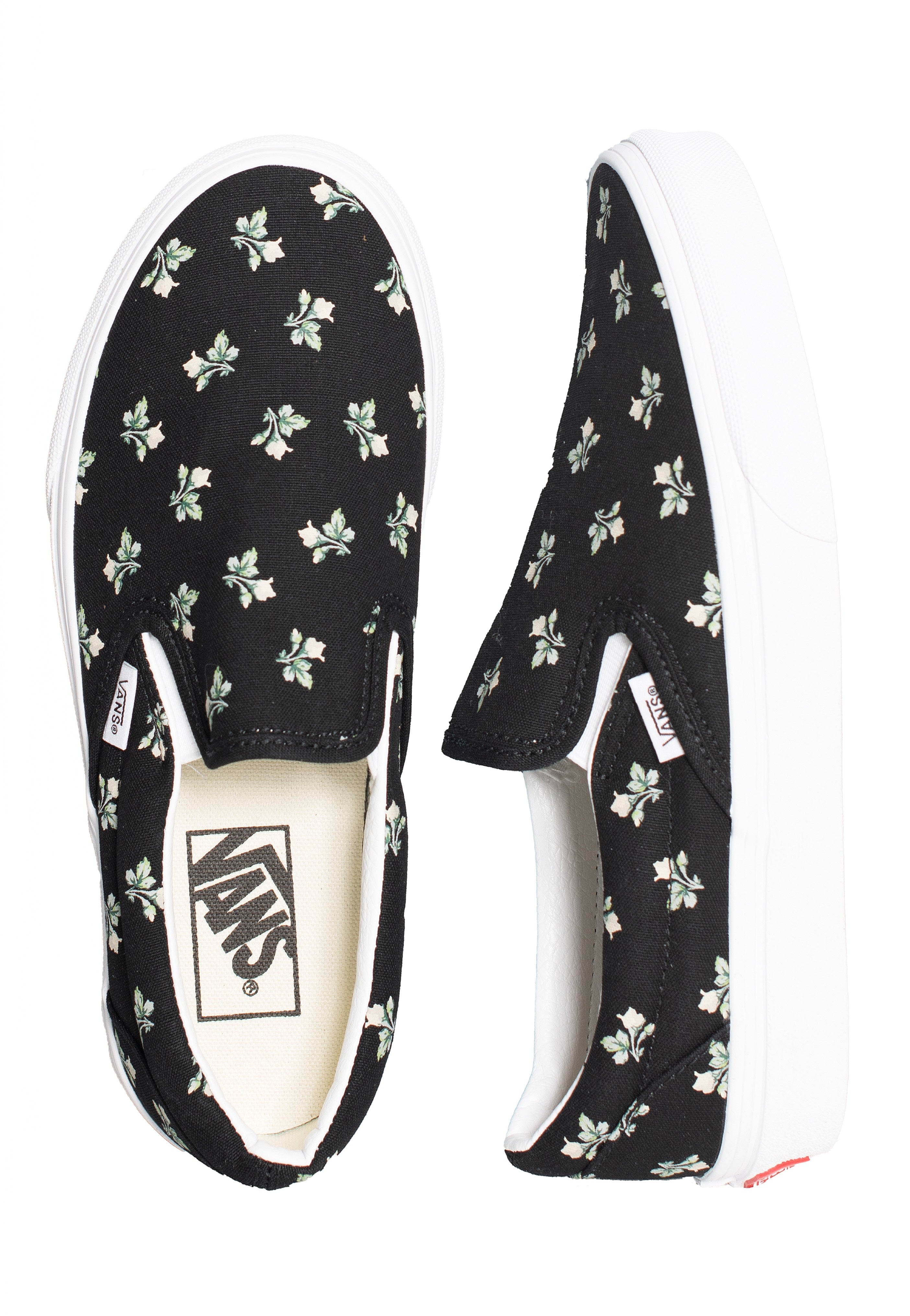 Vans slip on black fashion floral