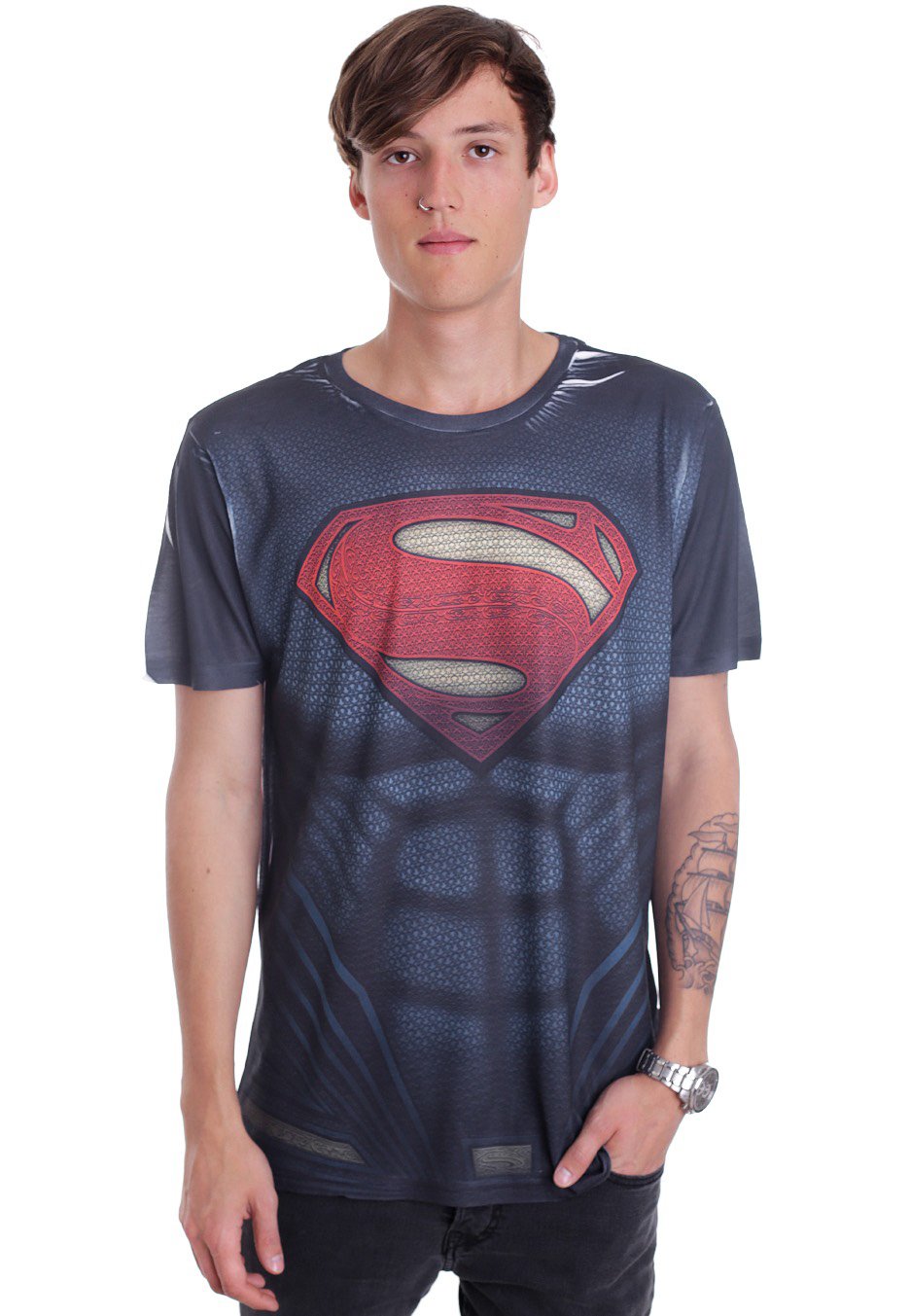 Batman v Superman Superman Costume Allover T Shirt