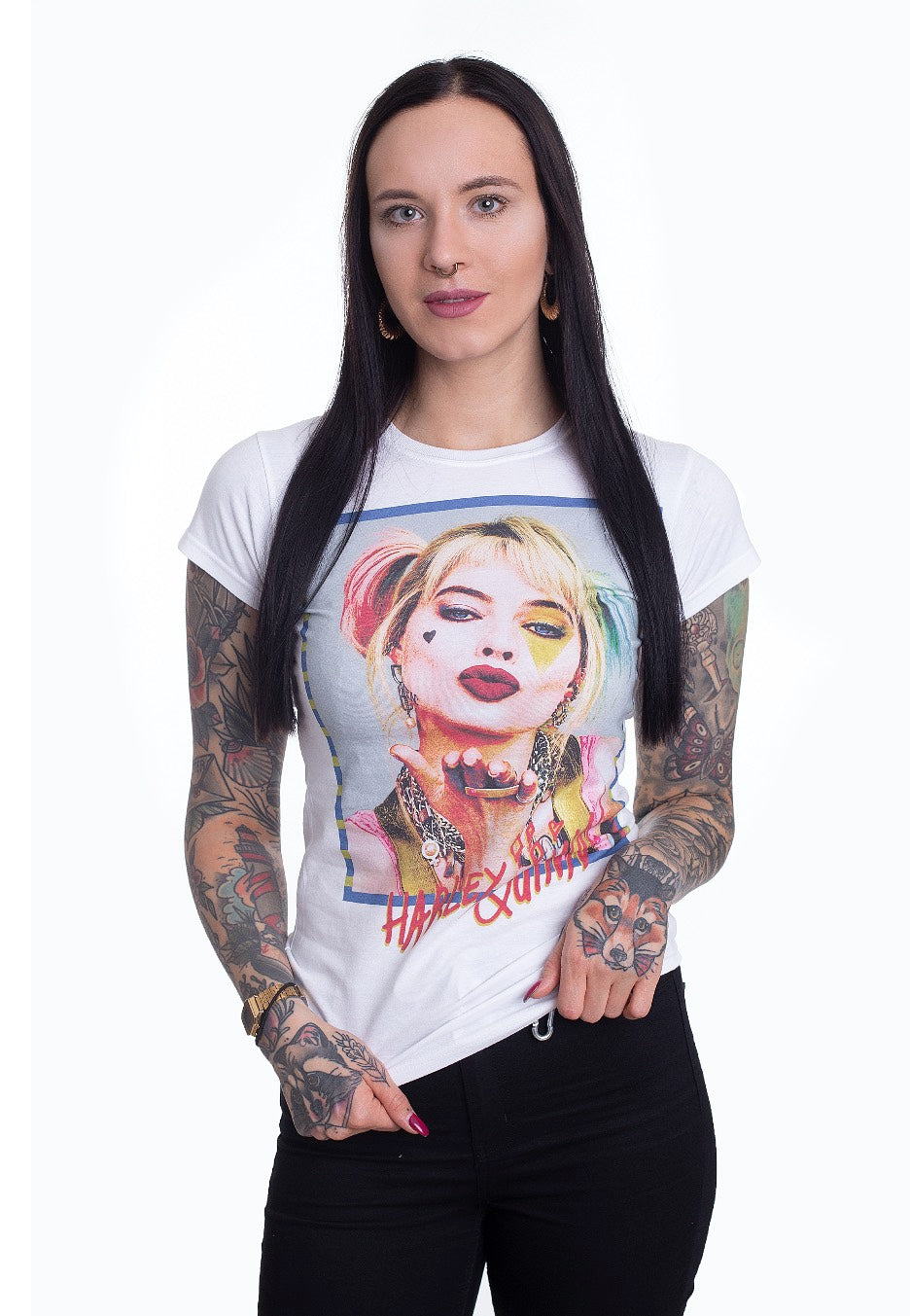 Birds Of Prey Harley Quinn Kiss White Camiseta de chica Nuclear Blast