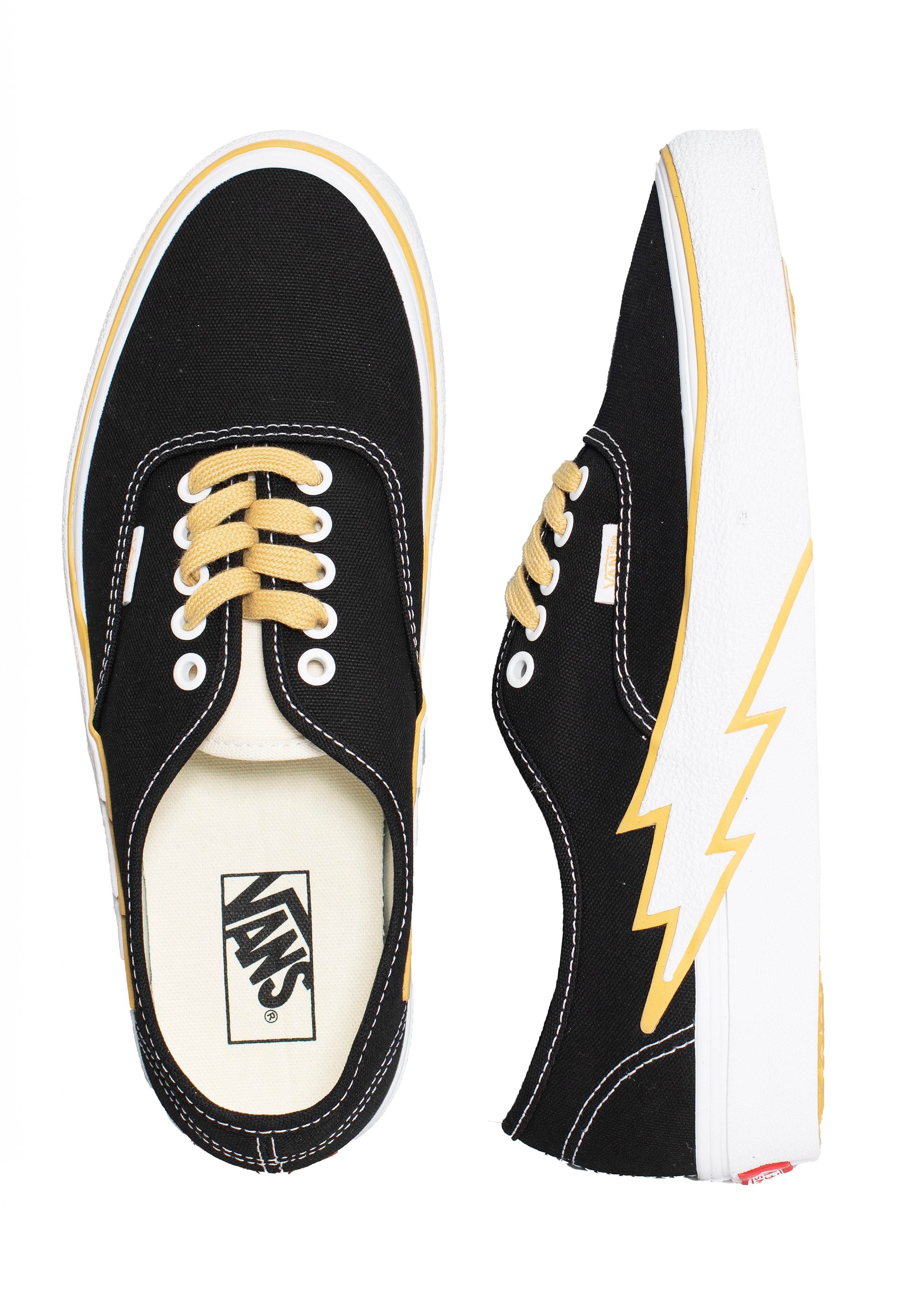 Black and yellow vans shoes on sale