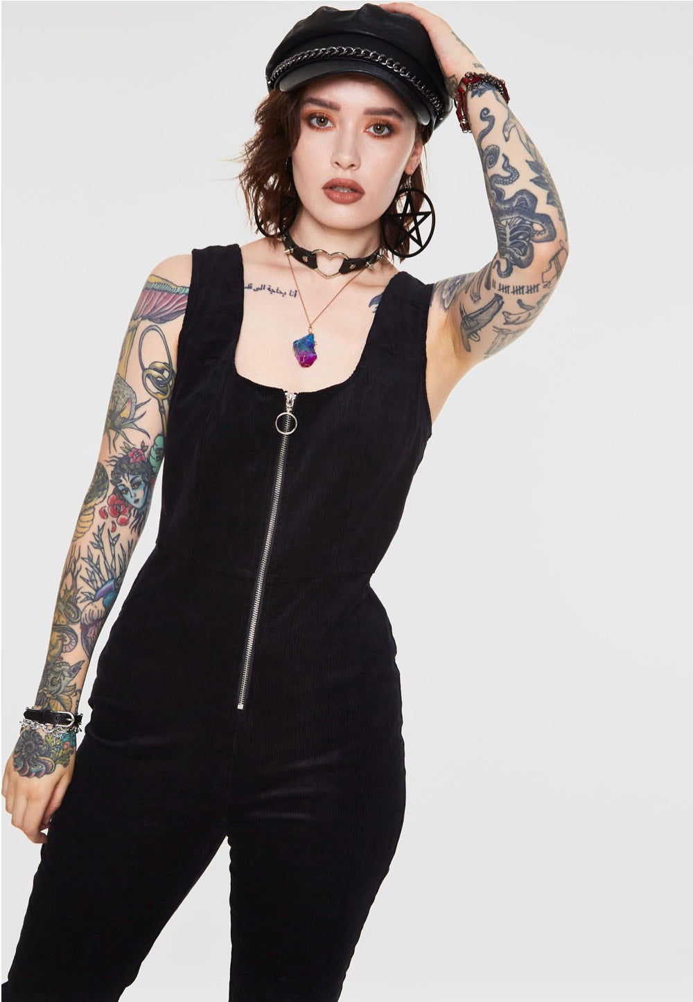 Jawbreaker Cord Progression Flare Black Jumpsuit