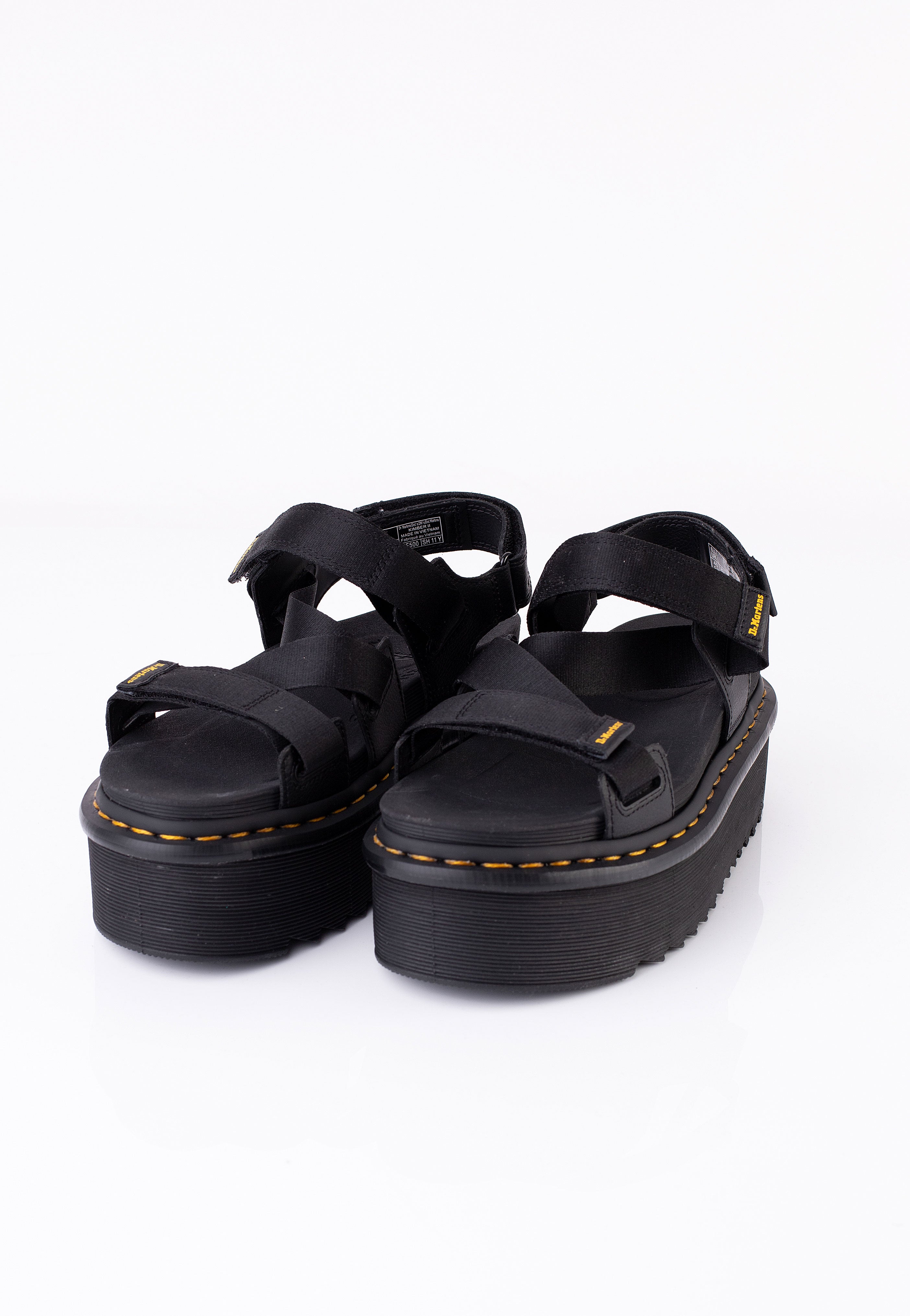 Dr. Martens Kimber II Black Athena Black Yellow Webbing Girl Sandalen