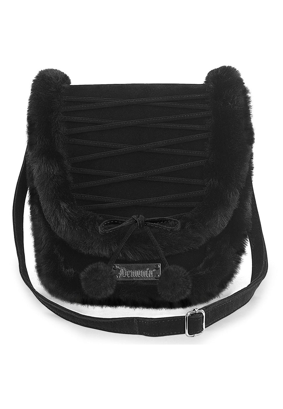 Black fur crossbody bag on sale