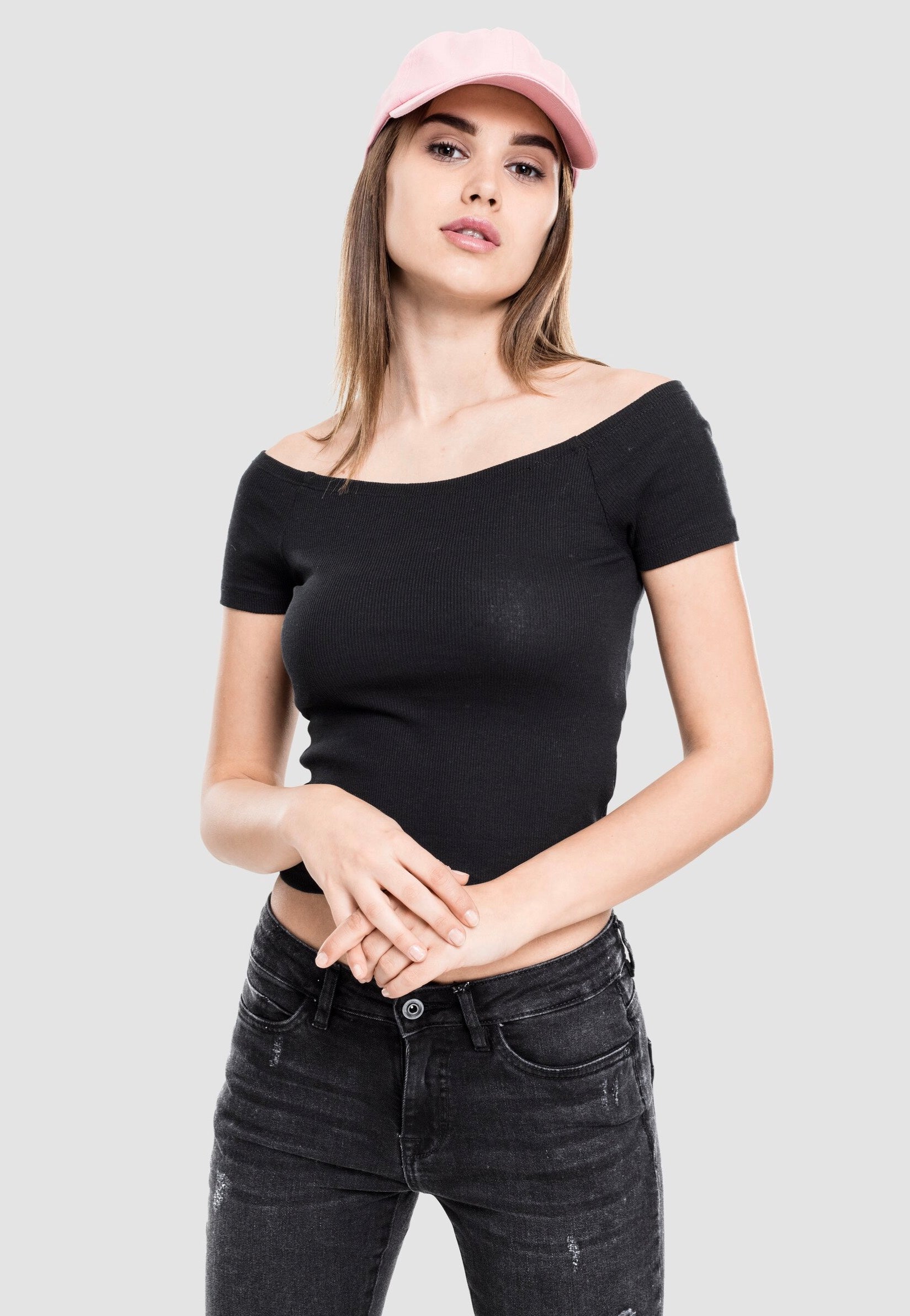 Urban Classics - Ladies Off Shoulder Rib Black - T-Shirt | Nuclear Blast