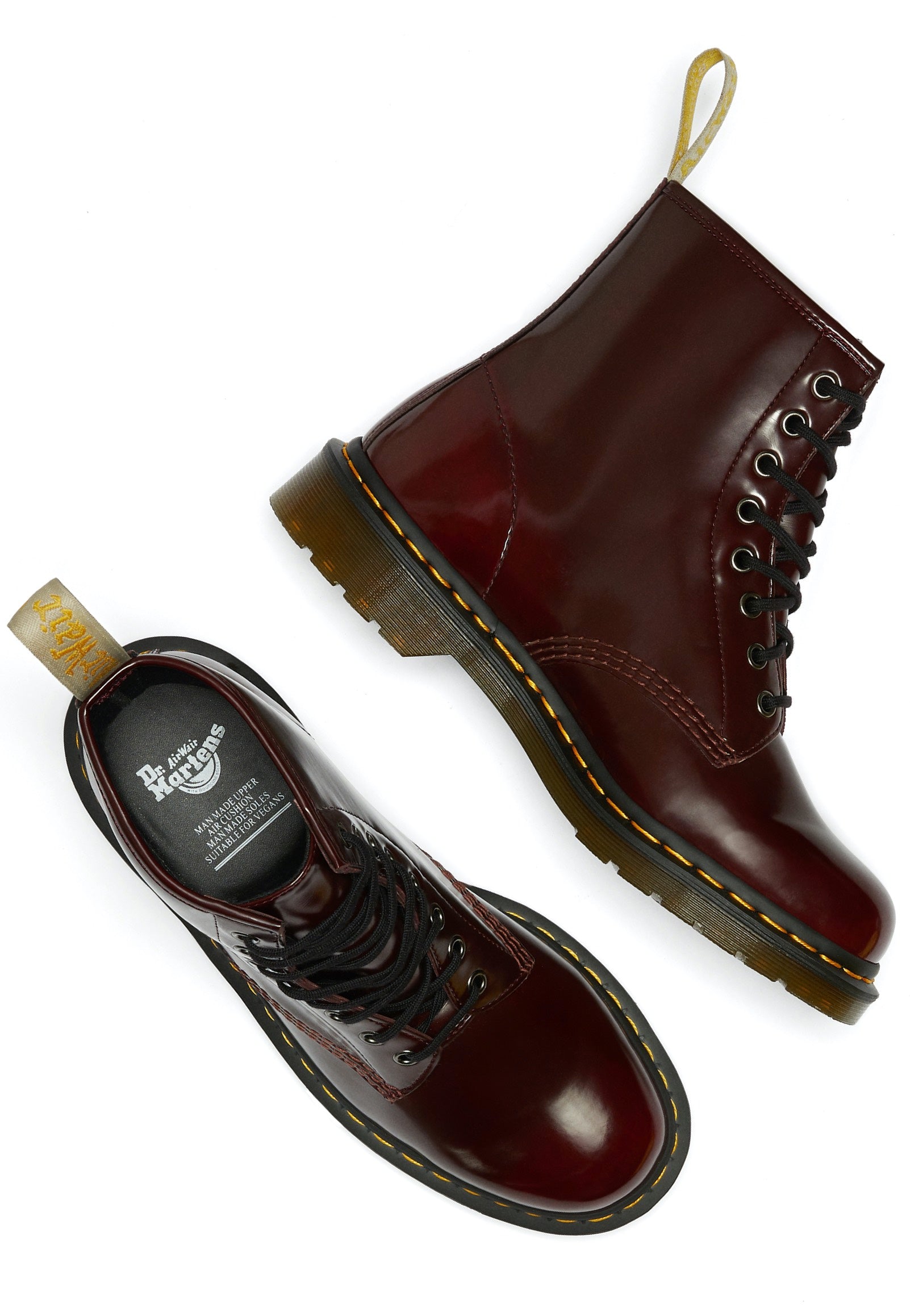 Dr. Martens Vegan 1460 Cherry Red Oxford Rub Off Red Shoes Nuclear Blast