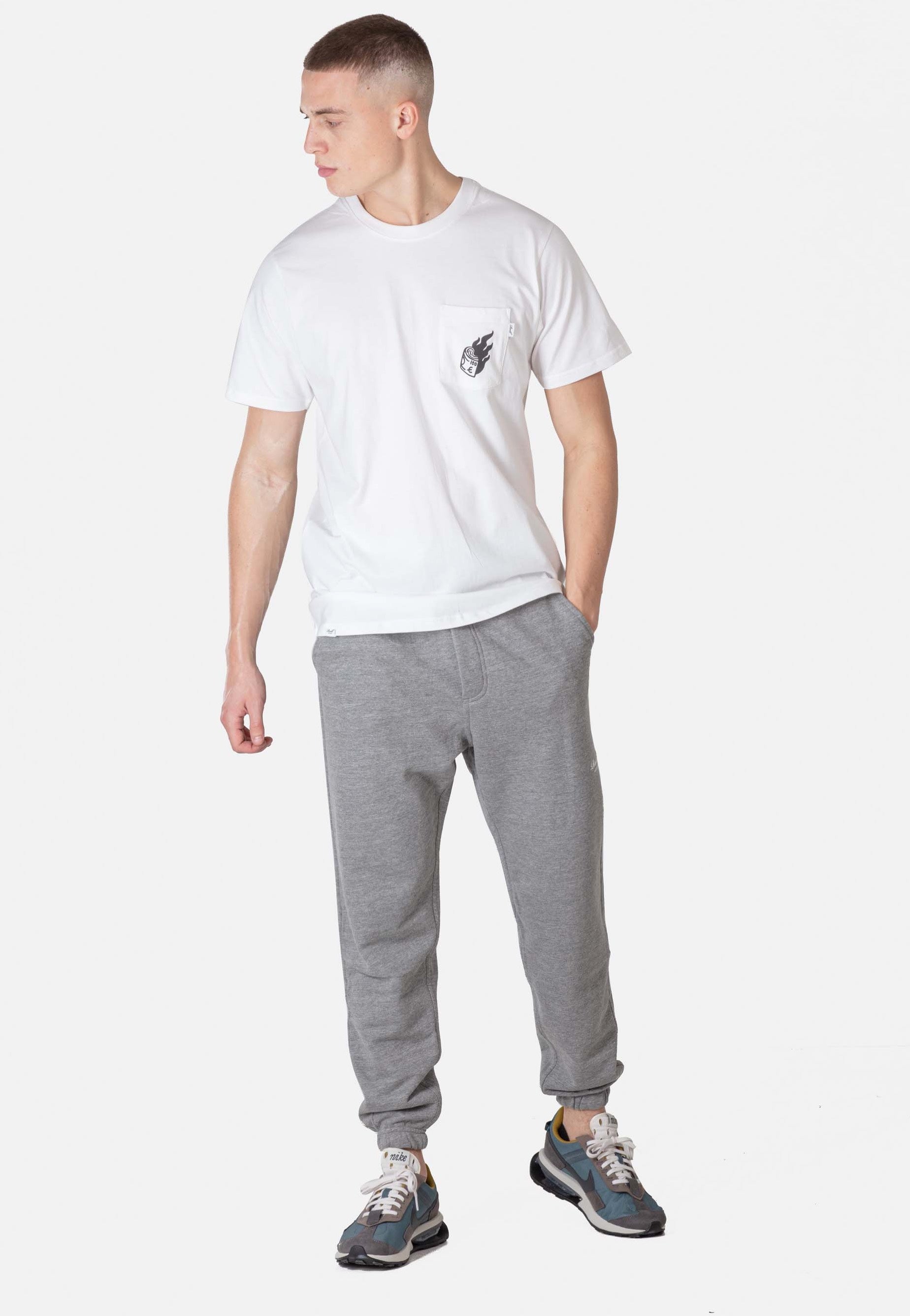 REELL - Terry Logo Sweat Pant Grey Melange - Sweat Pants | Men-Image