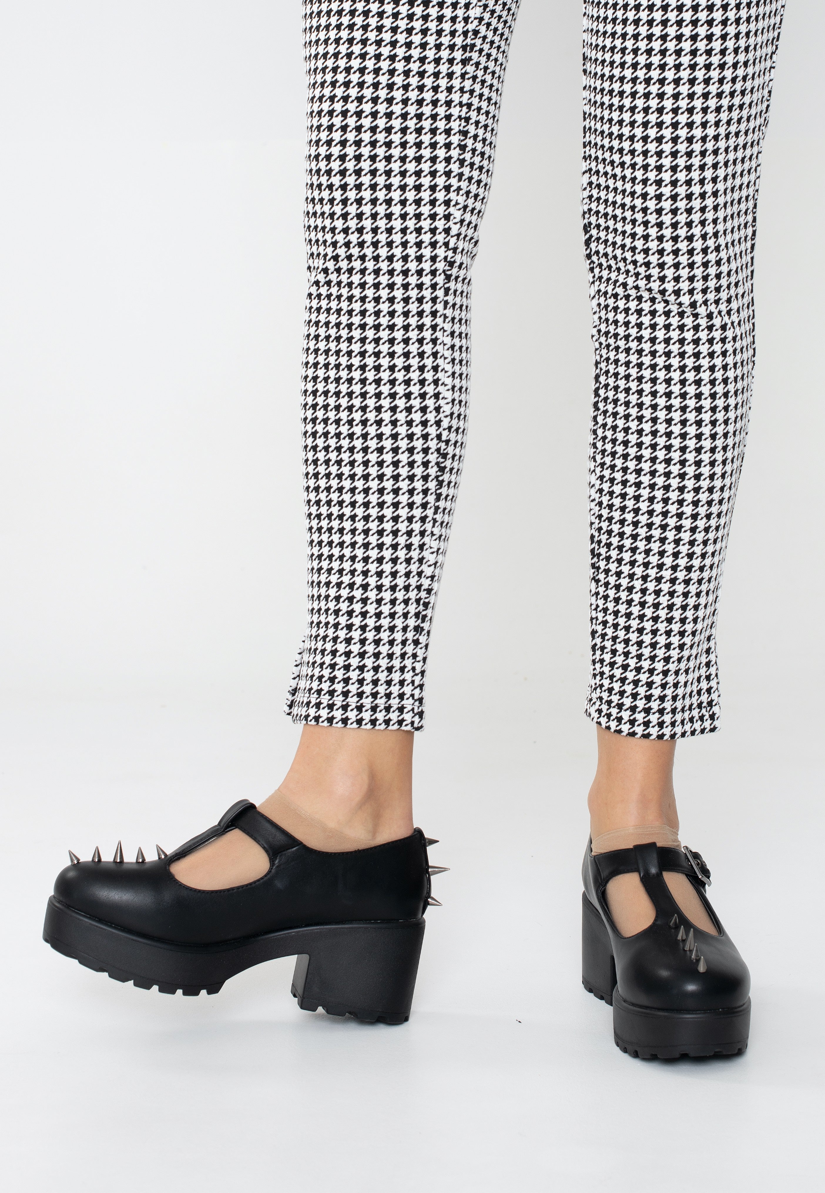 Koi Footwear - Sai Spike Mary Janes Deranged Gloom Edition Black - Girl Shoes | Women-Image