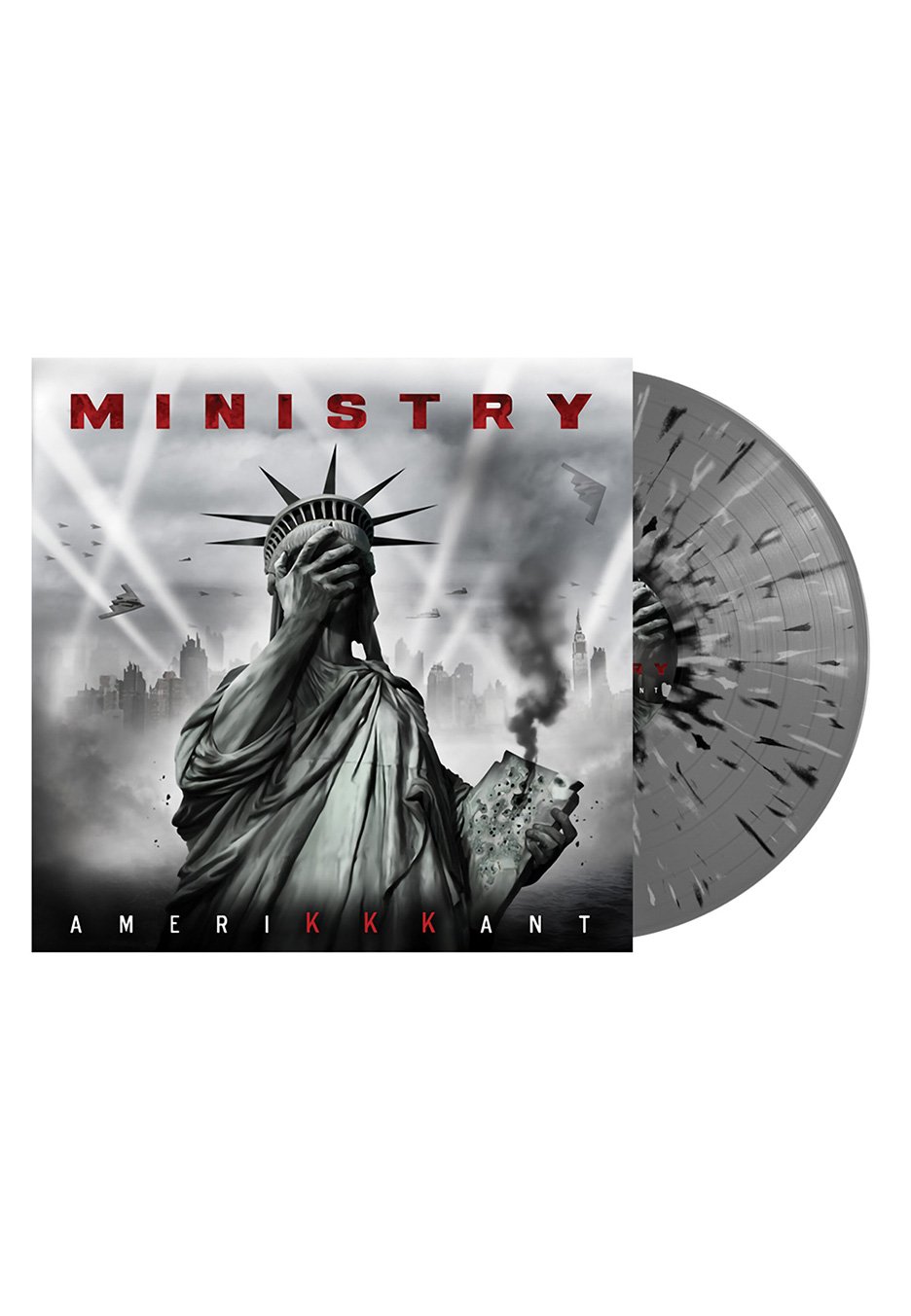 Ministry - AmeriKKKant Ltd. Grey w/ Black/White - Splattered Vinyl | Neutral-Image