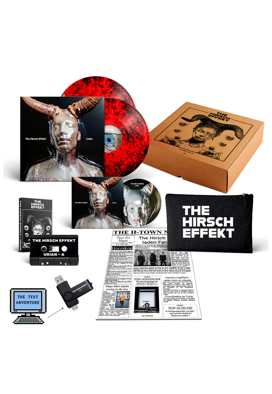 The Hirsch Effekt - Urian Ltd. Transparent Red/Black Dust - Colored 2 Vinyl + CD + MC Fanbox | Neutral-Image