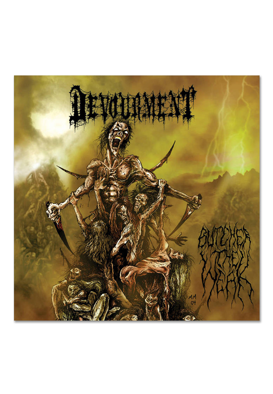 Devourment - Butcher the Weak Yellow and Black Split - Colored Vinyl | Neutral-Image