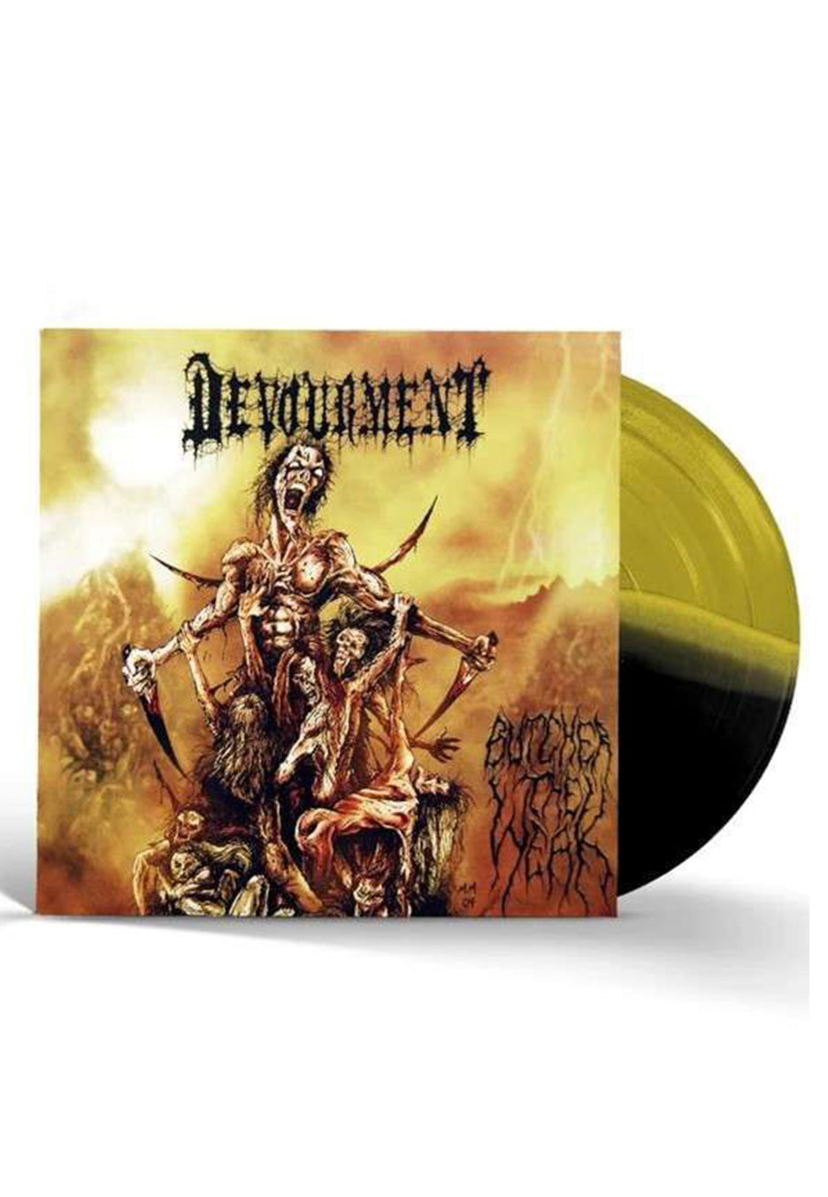 Devourment - Butcher the Weak Yellow and Black Split - Colored Vinyl | Neutral-Image