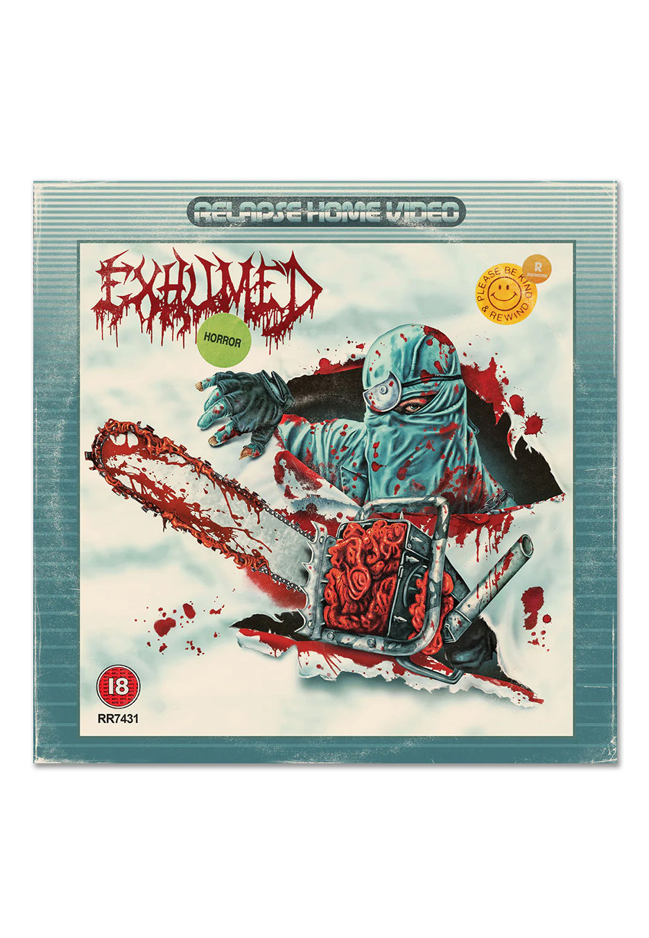 Exhumed - Horror Electric Blue/Blood Red Quad w/ Red/White/Black - Splattered Vinyl | Neutral-Image