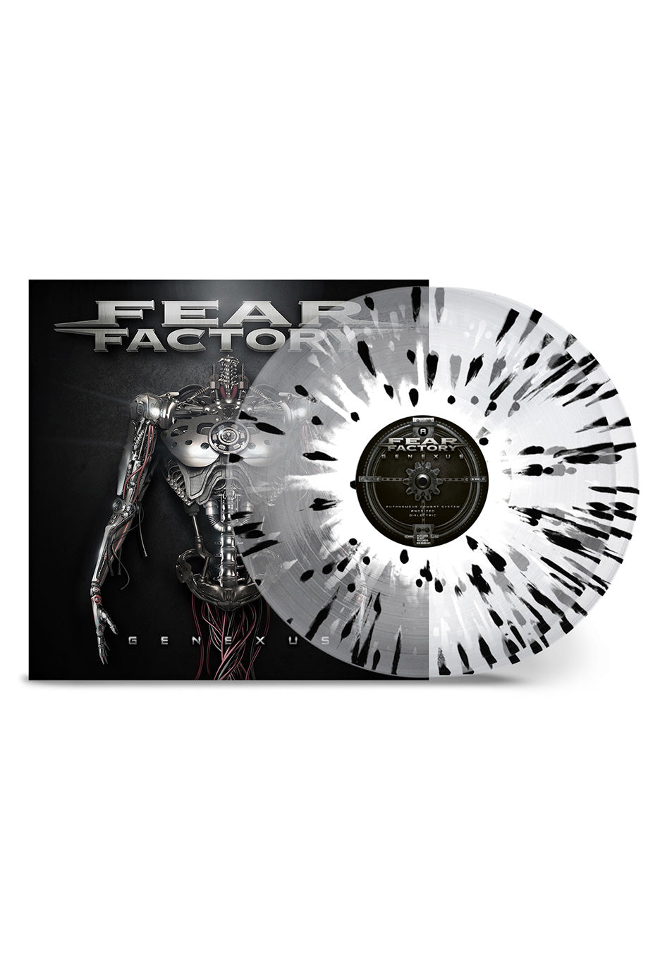 Fear Factory - Genexus Ltd. Crystal Clear w/ Black/White - Splattered 2 Vinyl | Neutral-Image