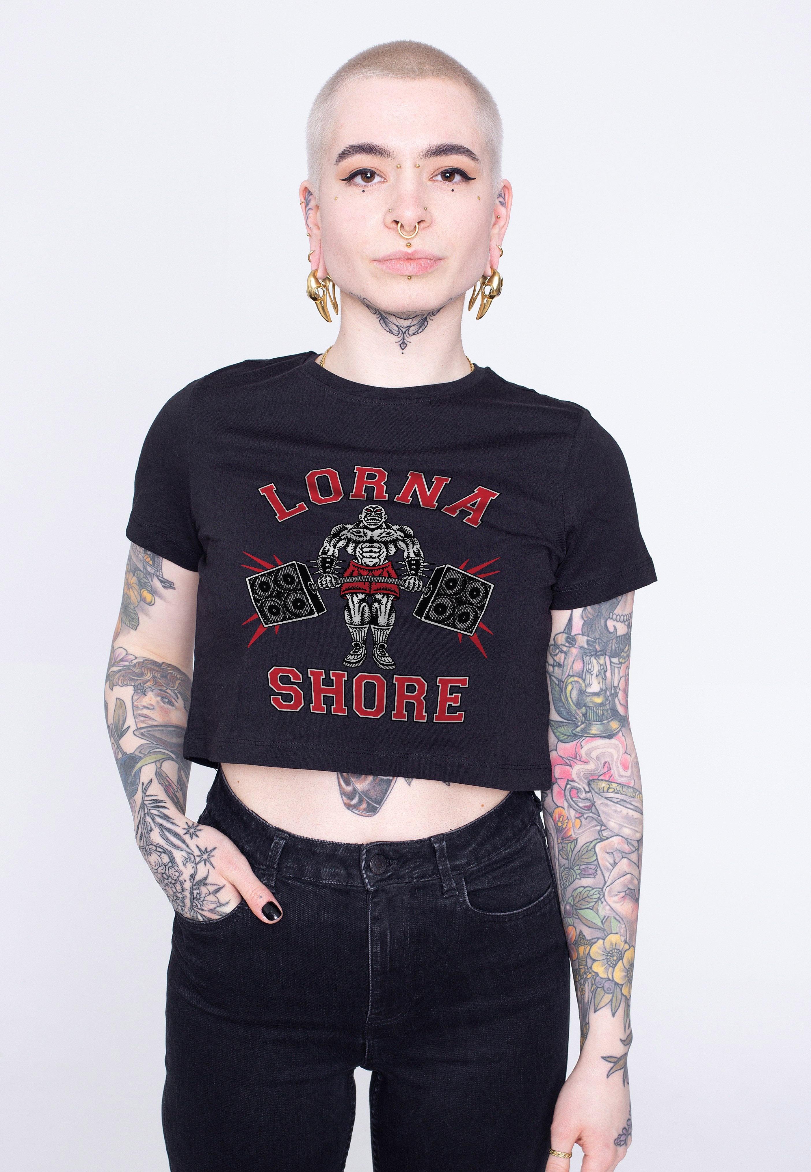 Lorna Shore - No Pain No Gain Solid Black Cropped - Girly | Women-Image