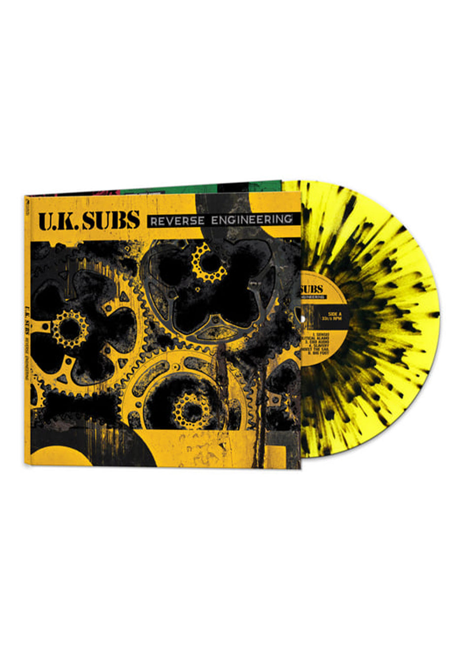 U.K. Subs - Reverse Engineering Ltd. Yellow w/ Black - Splattered Vinyl | Neutral-Image