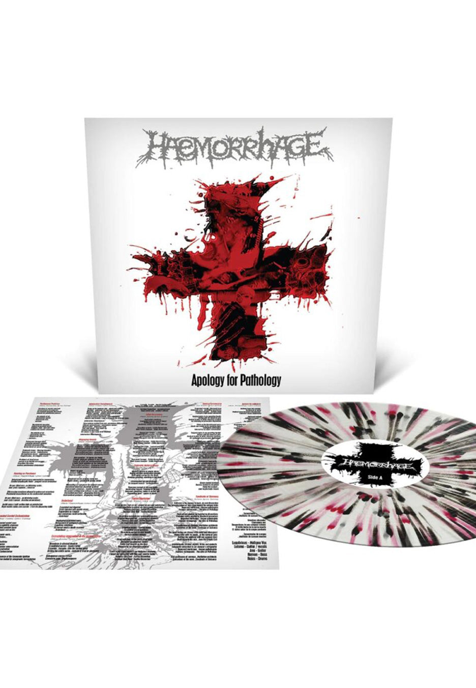 Haemorrhage - Apology For Pathology Ltd. Milky Clear w/ Black/Red/Metallic Silver - Splattered Vinyl | Neutral-Image