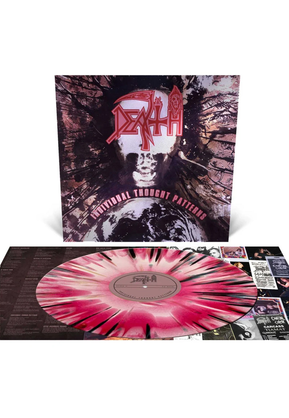 Death - Individual Thought Patterns Hot Pink/Bone White/Red Tri Color w/ Black/Gold/Brown - Splattered Vinyl | Neutral-Image