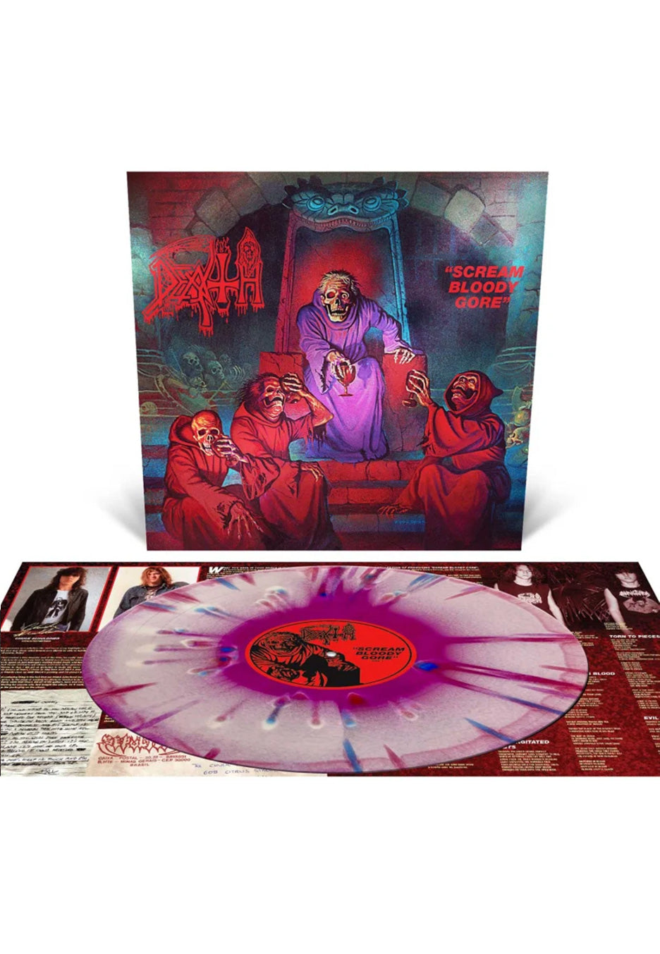 Death - Scream Bloody Gore Violet/Bone White/Red Tri Color w/ Red/Violet/Cyan Blue - Splattered Vinyl | Neutral-Image