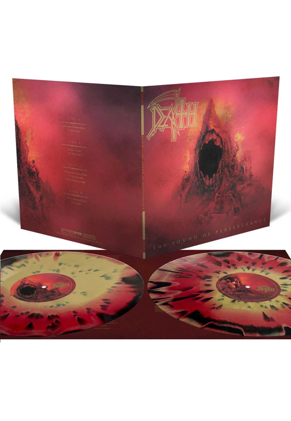 Death - The Sound Of Perseverance Black/Red/Gold Tri Color w/ Black/Red/Gold - Splattered 2 Vinyl | Neutral-Image