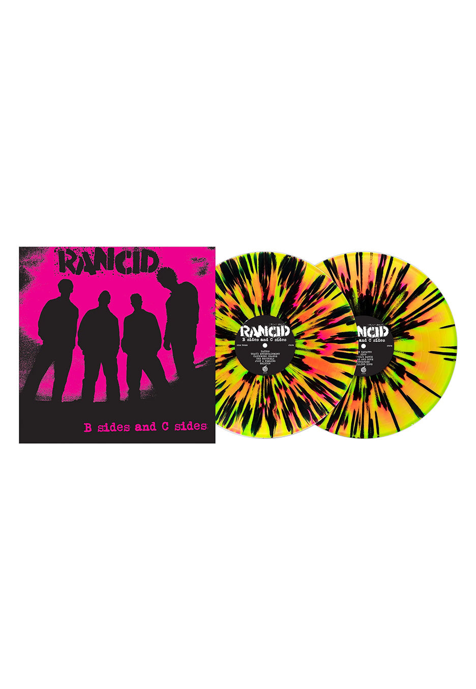 Rancid - B Sides And C Sides Ltd. Neon Magenta/Neon Green w/ Black - Splattered 2 Vinyl | Neutral-Image