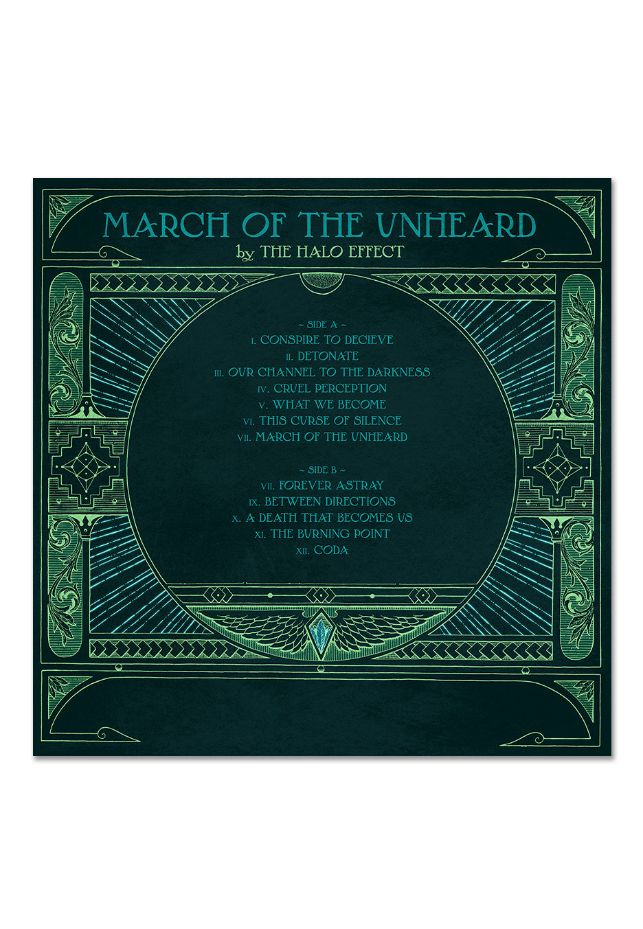 The Halo Effect -  March Of The Unheard Curacao w Ocean Blue/White Splatter - Colored Vinyl | Neutral-Image