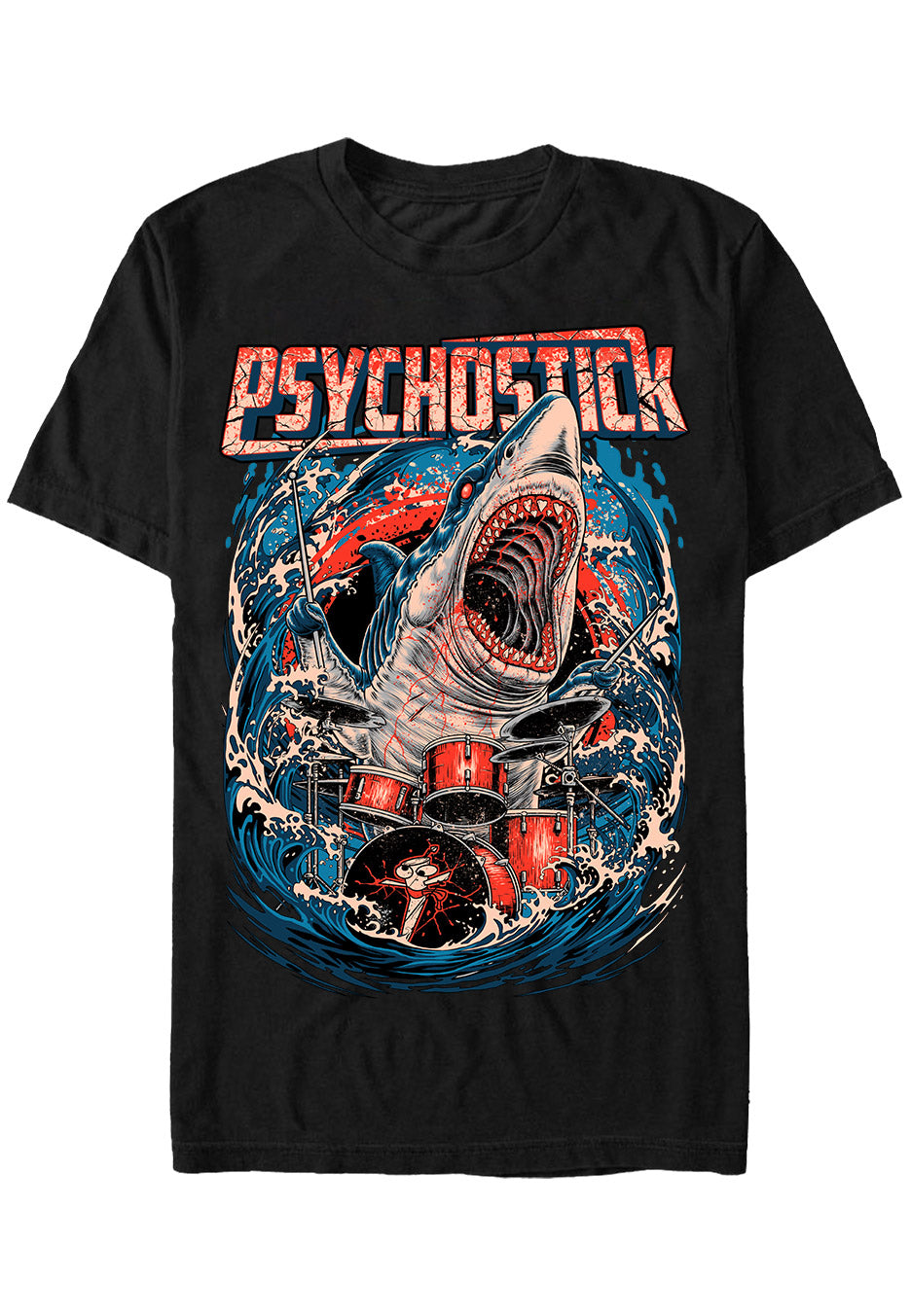 Psychostick - Drum Shark - T-Shirt | Neutral-Image