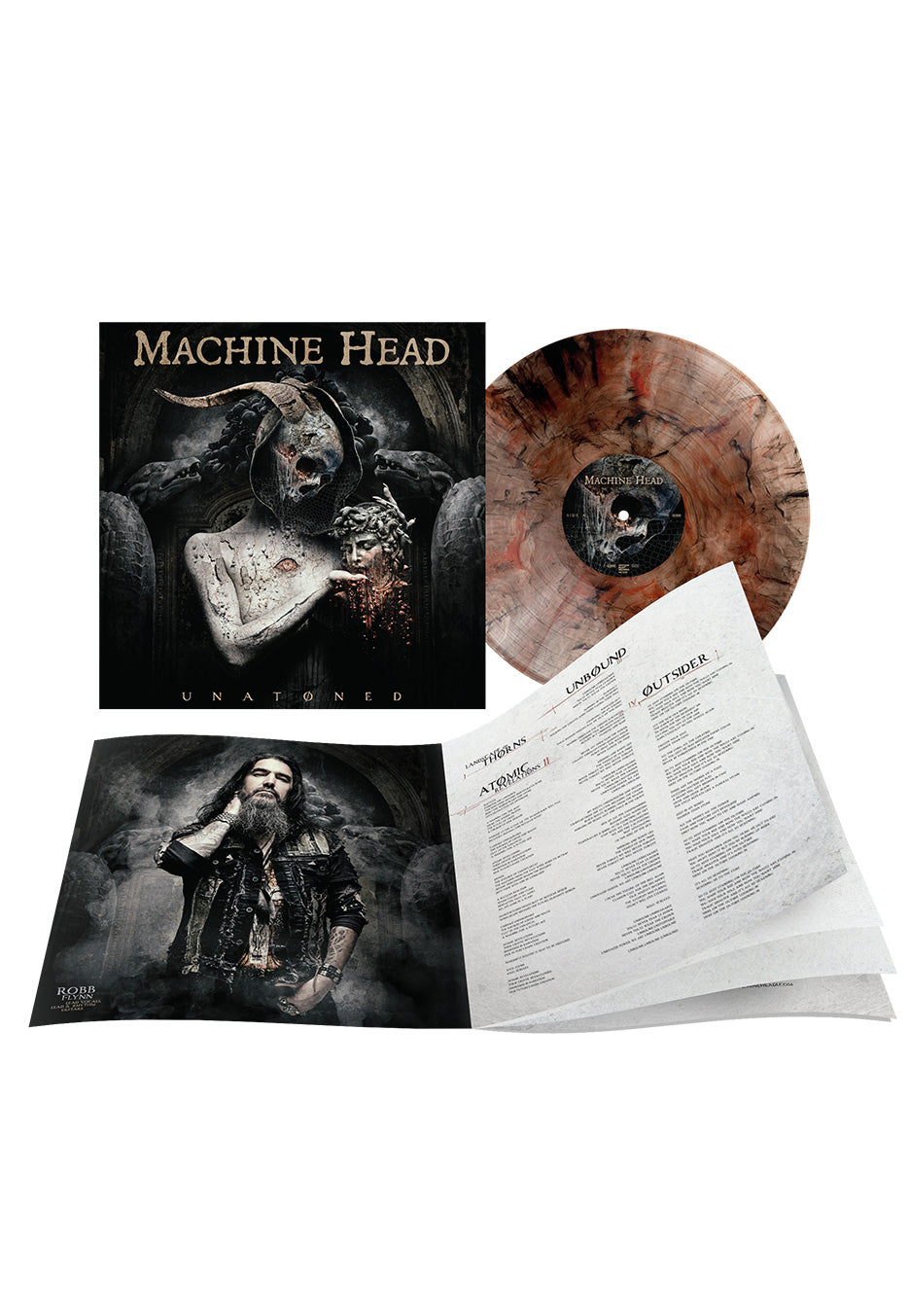 Machine Head - UNATØNED Ltd. Tan w/ Red And Black Swirl - Marbled Vinyl | Neutral-Image