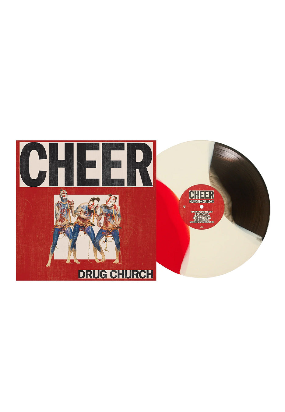 Drug Church - Cheer Ltd. Red/Bone/Black Ice Tri-Stripe - Colored Vinyl | Neutral-Image