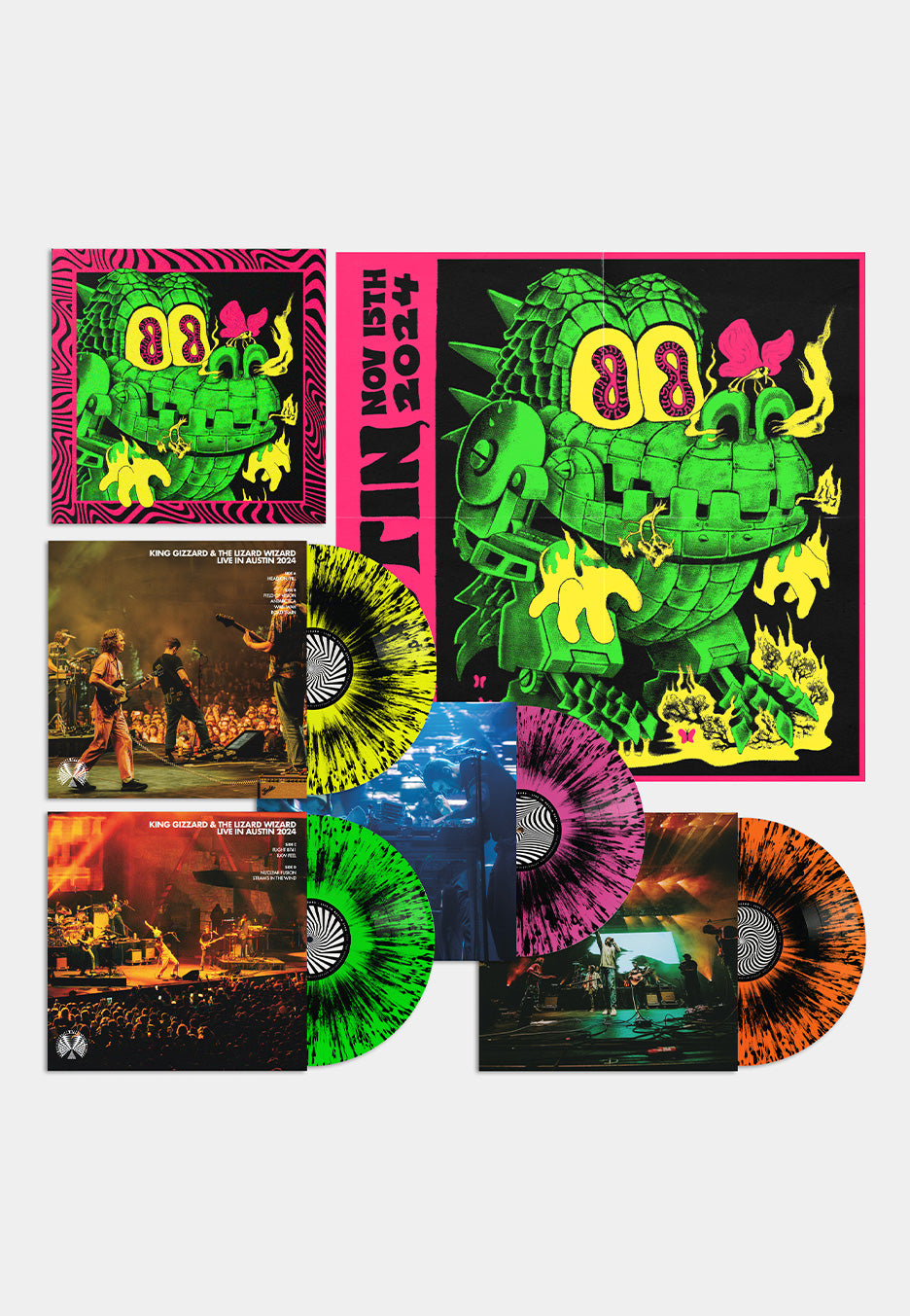 King Gizzard & The Lizard Wizard - Live in Austin '24 - 4 Neon Splattered Vinyl Box Set) | Neutral-Image