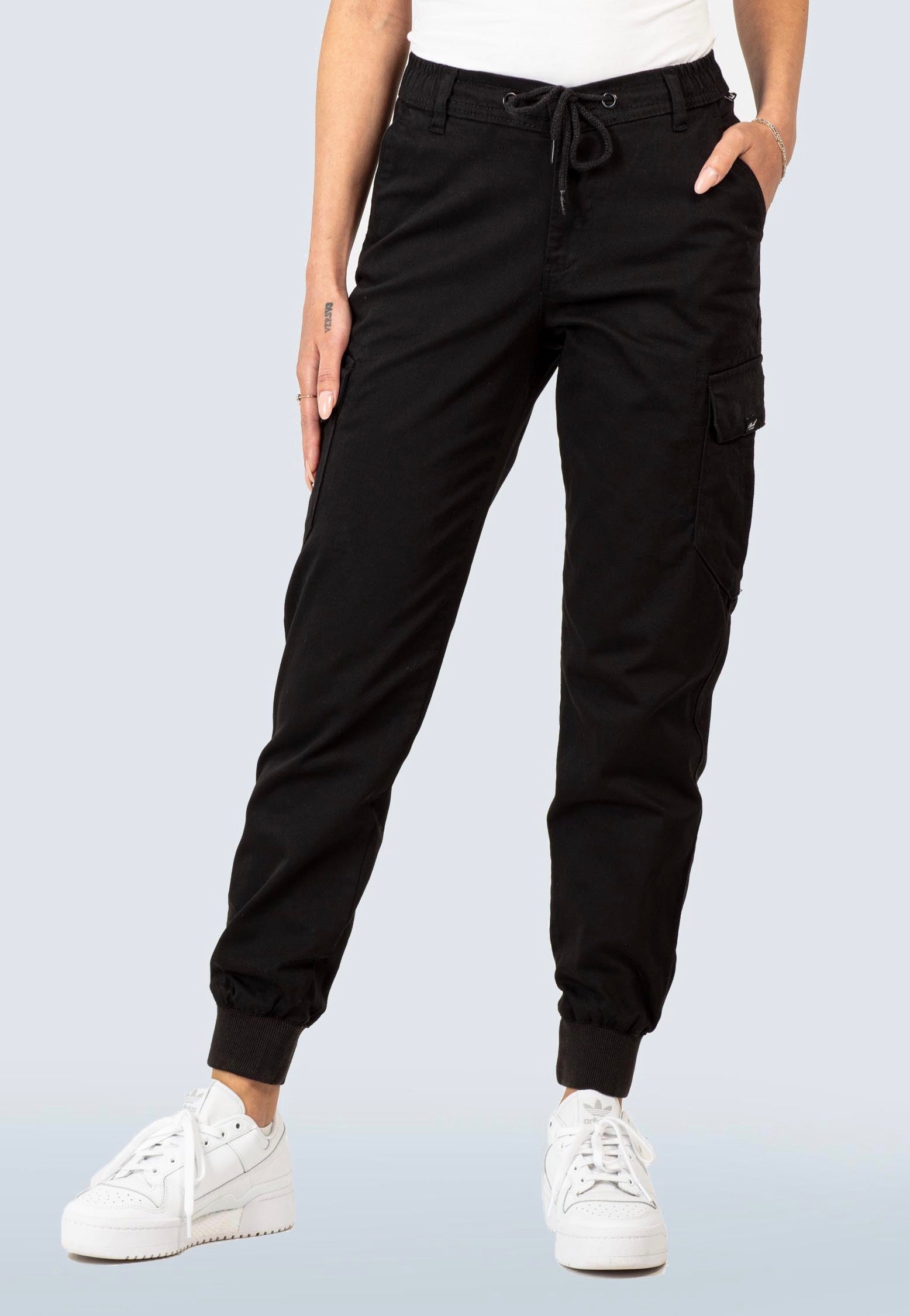 REELL - Reflex Women Rib Cargo Always Black - Pants | Women-Image