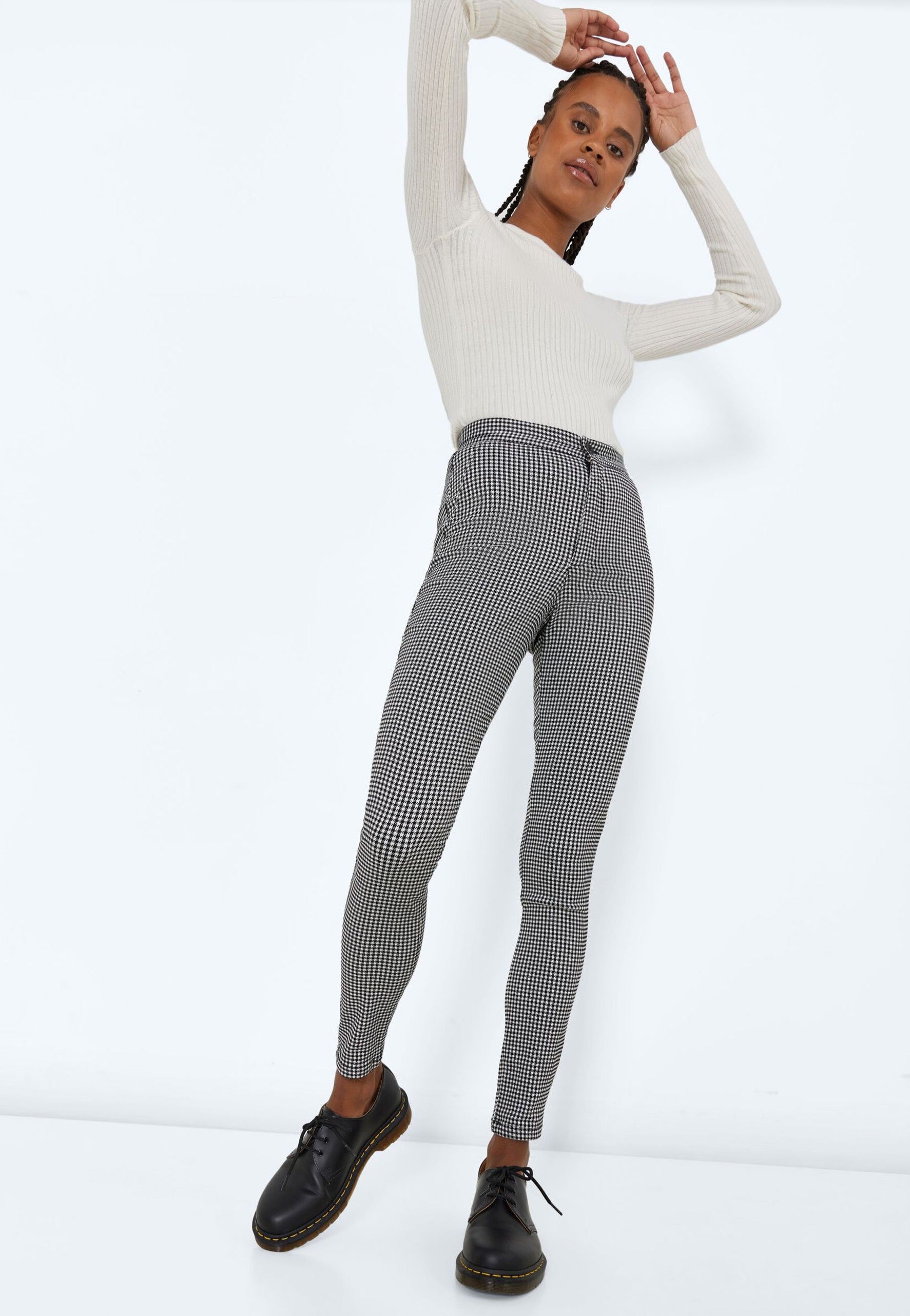 Noisy May - Soline Check Black/White - Pants | Women-Image