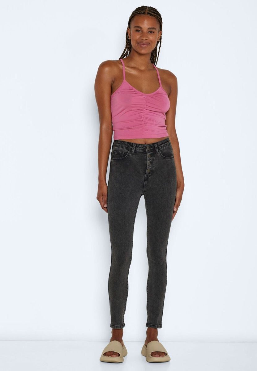 Noisy May - Agnes Button Skinny Black - Jeans | Women-Image