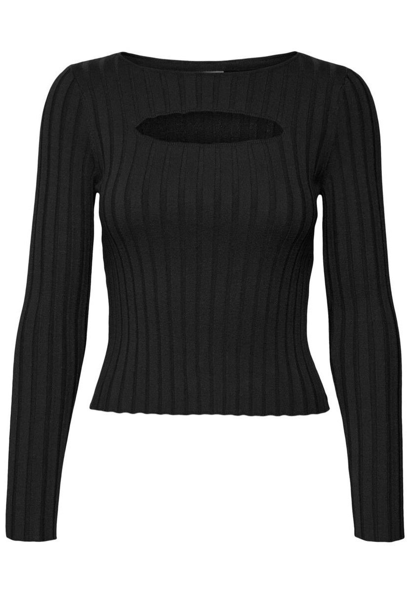 Noisy May - Frey O Neck Cut Out Black - Longsleeve | Women-Image