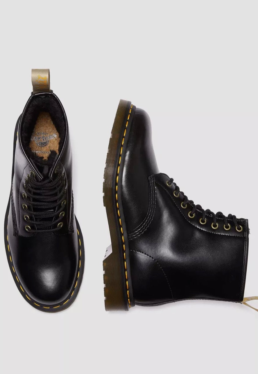 Dr. Martens - Vegan 1460 Black Norfolk Flat & Black Borg Fleece - Shoes | Neutral-Image