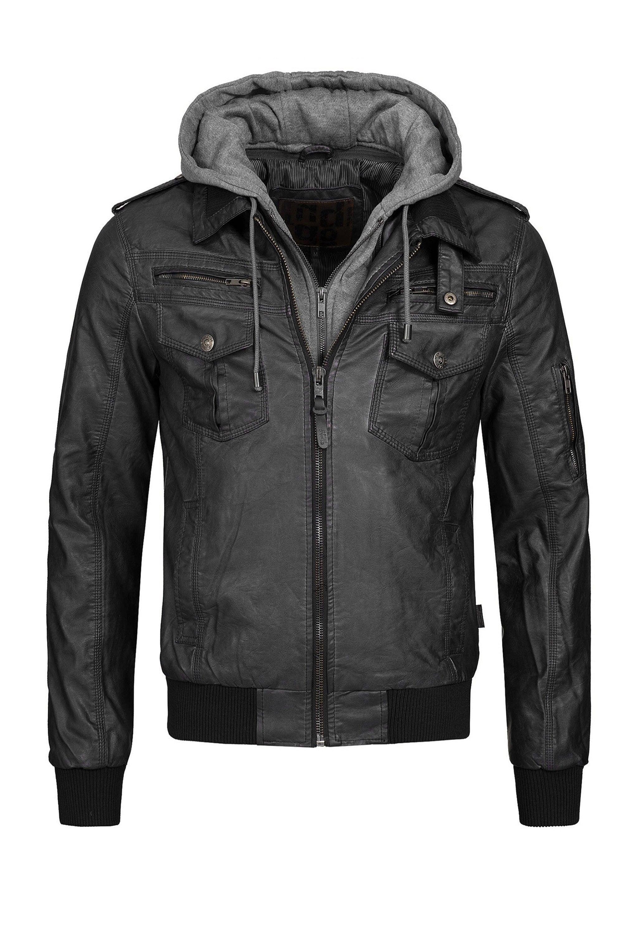 Indicode - Aaron Black - Leather Jacket | Men-Image