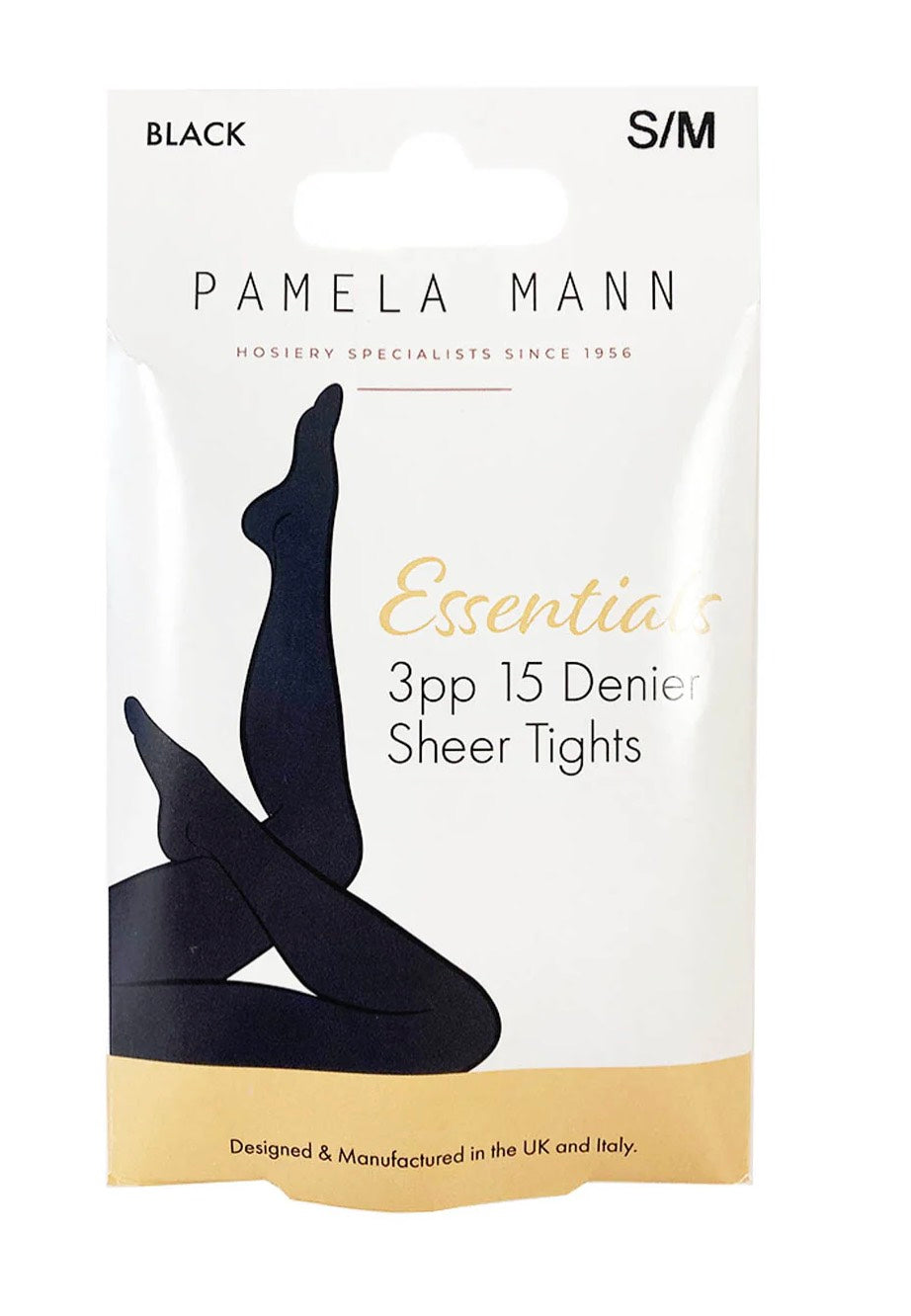 Pamela Mann - 15 Denier Sheer Pack Of 3 Essential Black - Tights | Women-Image