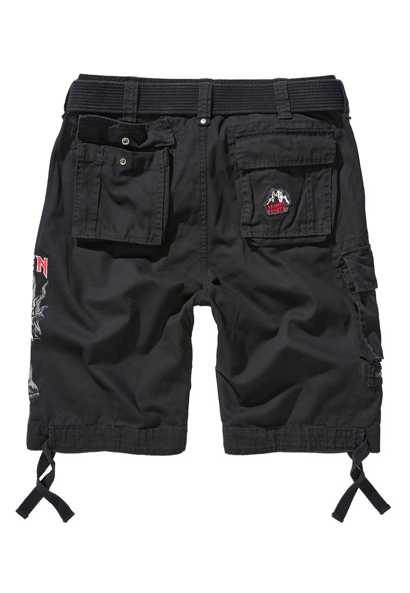 FLAMING DEATH - hot Vintage Cargo Shorts Bla