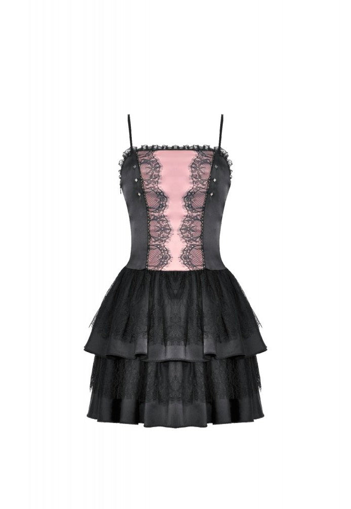 Dark In Love - Black Pink Doll Frilly - Dress | Women-Image