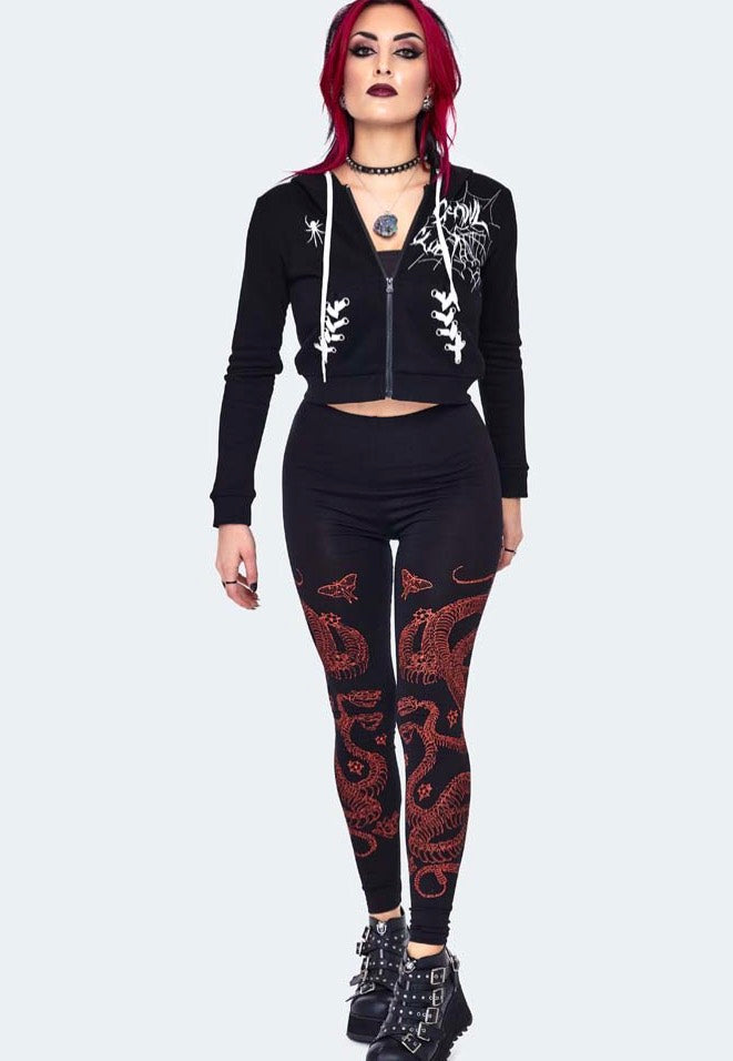 Jawbreaker - 90s Snake Skeleton Black - Leggings | Women-Image