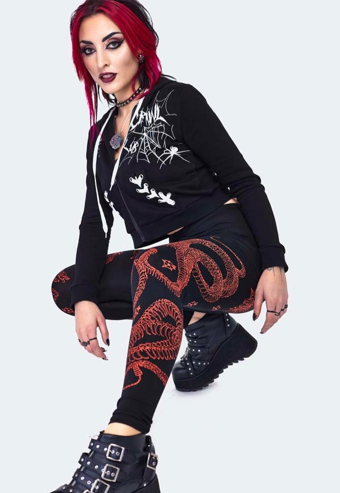 Jawbreaker - 90s Snake Skeleton Black - Leggings | Women-Image