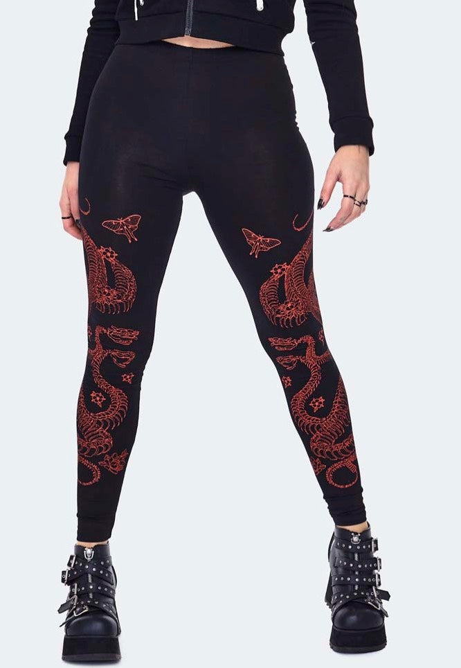 Jawbreaker - 90s Snake Skeleton Black - Leggings | Women-Image