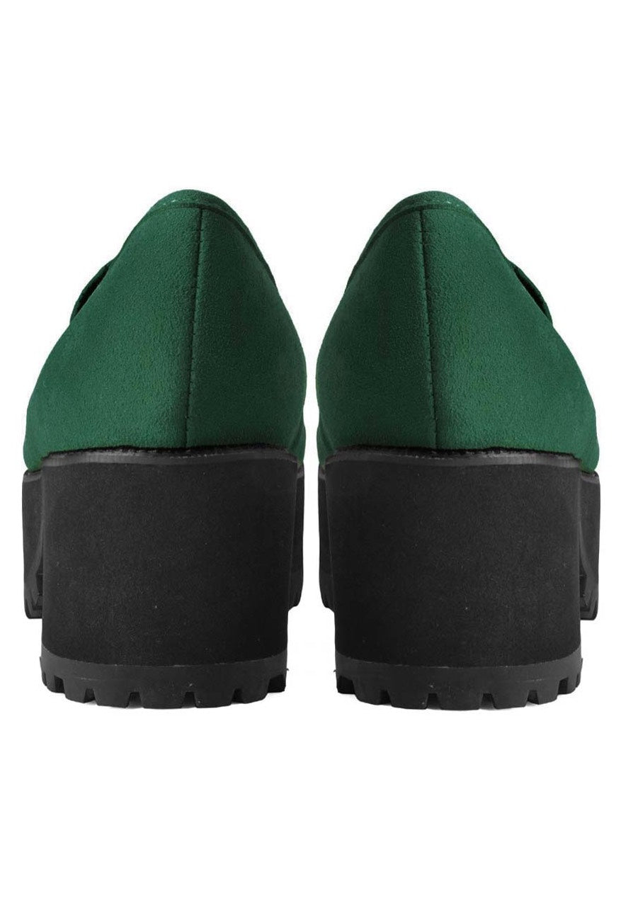 T.U.K. - Tassel Loafer Cedar Green Suede - Heels | Women-Image