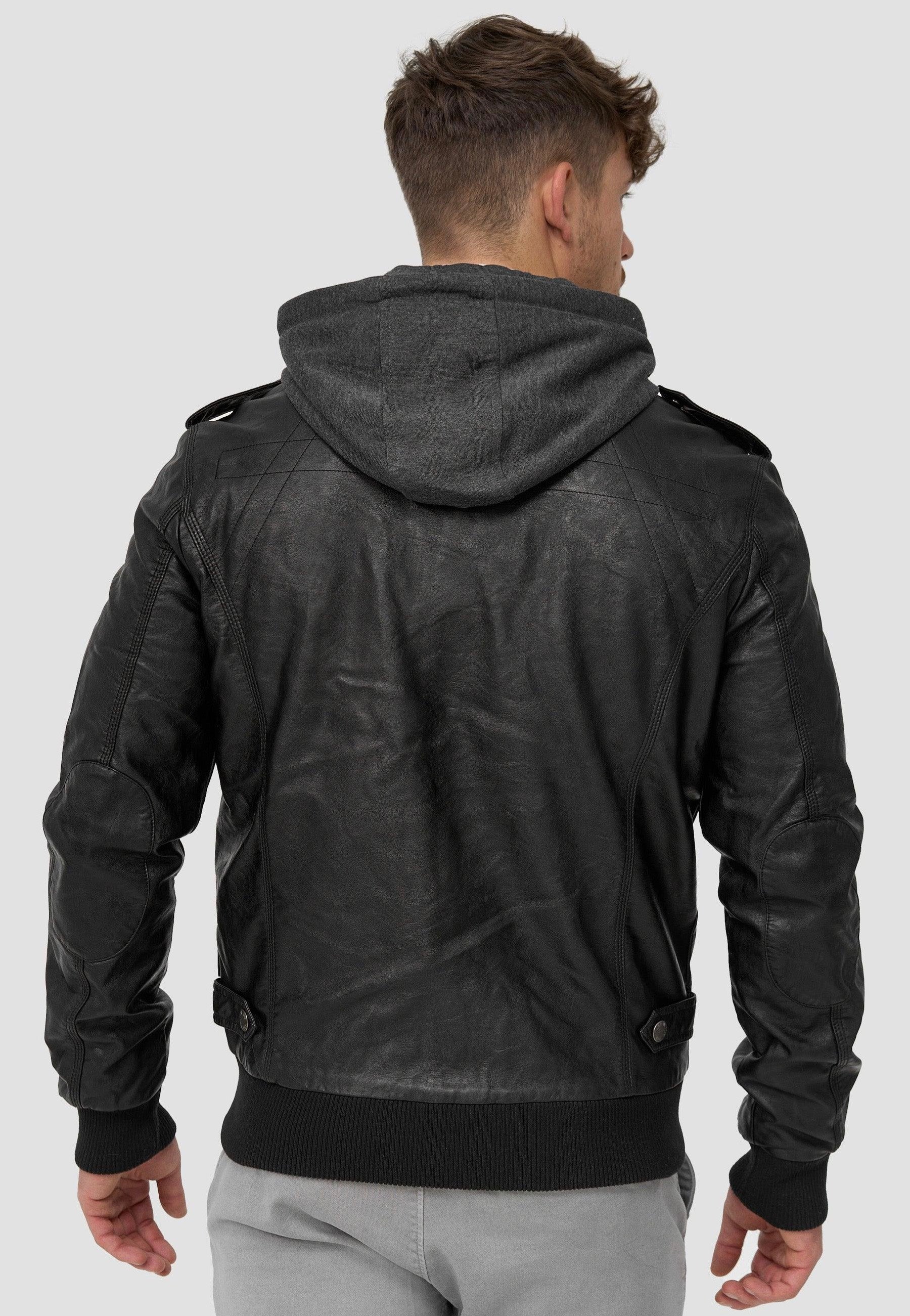 Indicode - Aaron Black - Leather Jacket | Men-Image