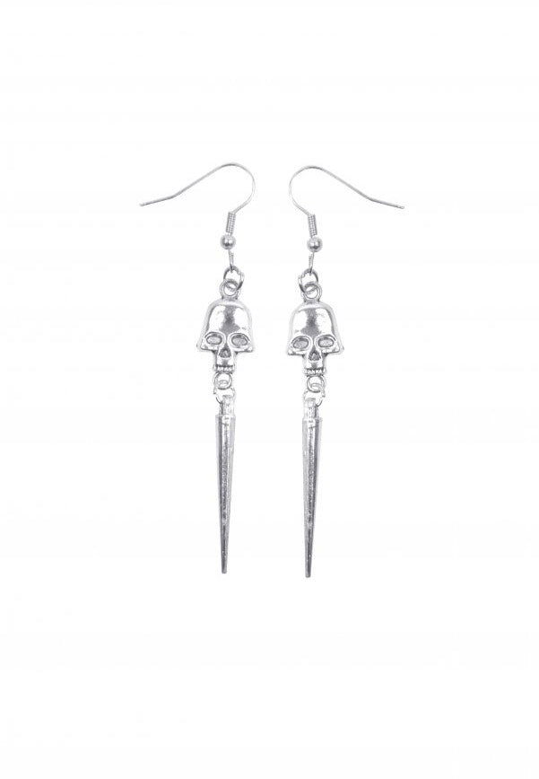 Dark In Love - Silver Skull - Earrings | Neutral-Image