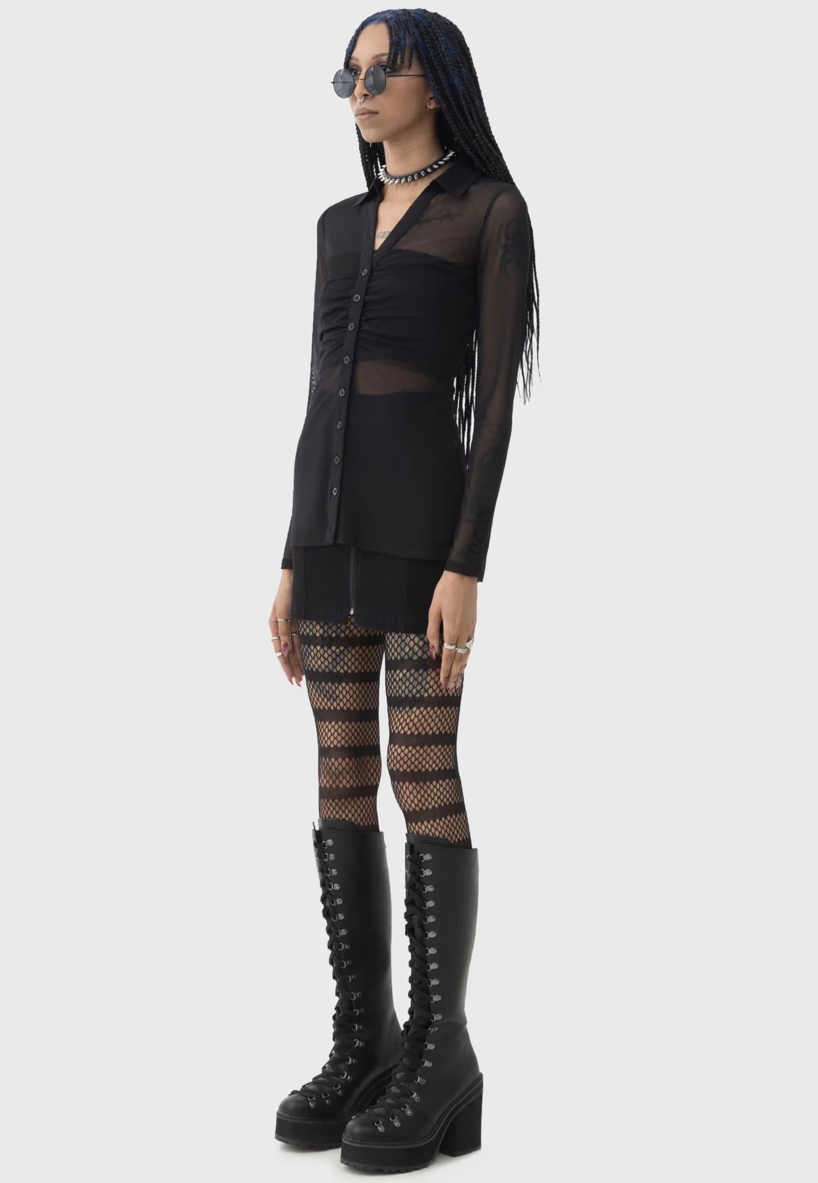 Killstar x Kihilist - After The After Mesh Black - Blouse | Women-Image