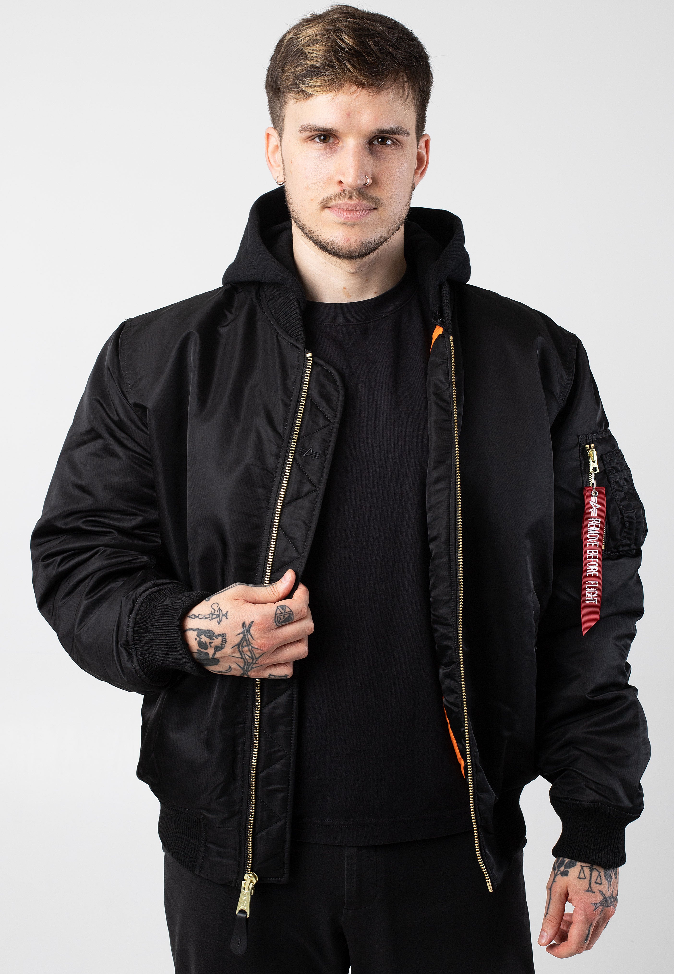 Alpha Industries - MA 1 ZH Back EMB Black - Jacket | Men-Image