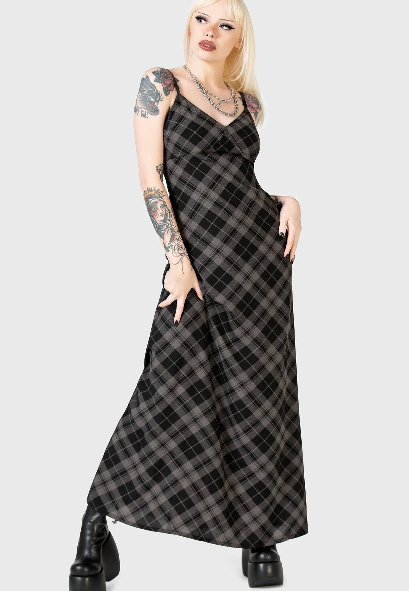 Killstar - Alwina Maxi Grey - Dress | Women-Image