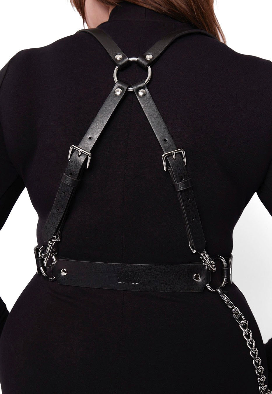 Mary Wyatt - Mina Appleskin Vegan Leather Chain Black - Harness | Neutral-Image