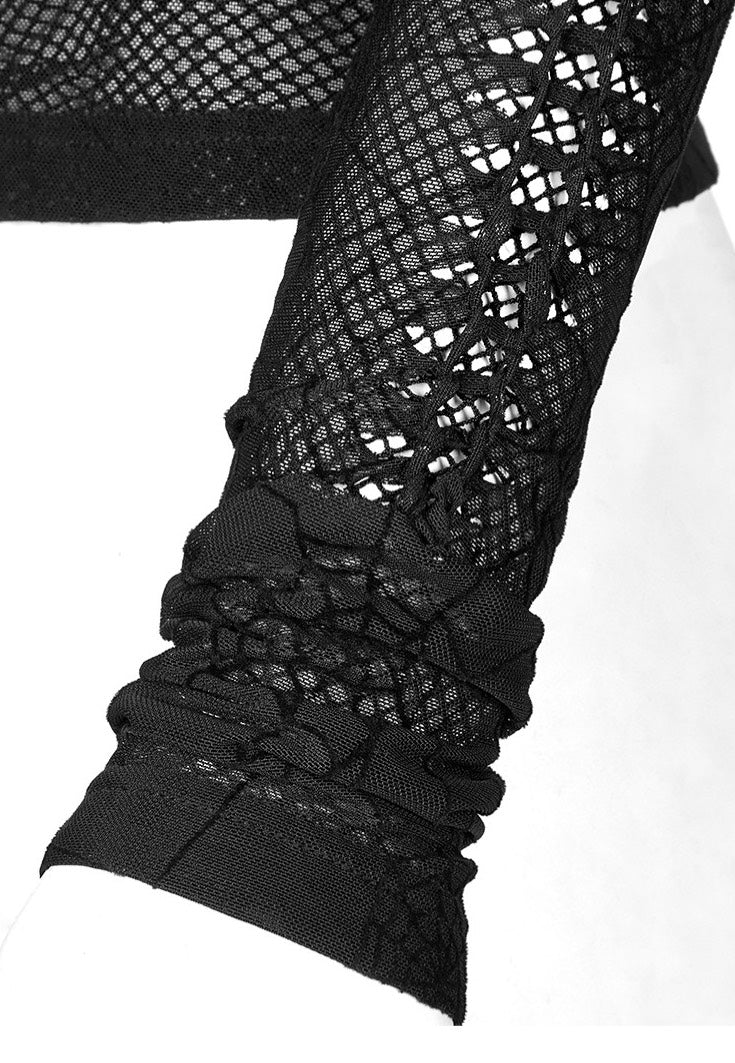 Punk Rave - Anachronistic Printed Mesh Black - Top | Women-Image